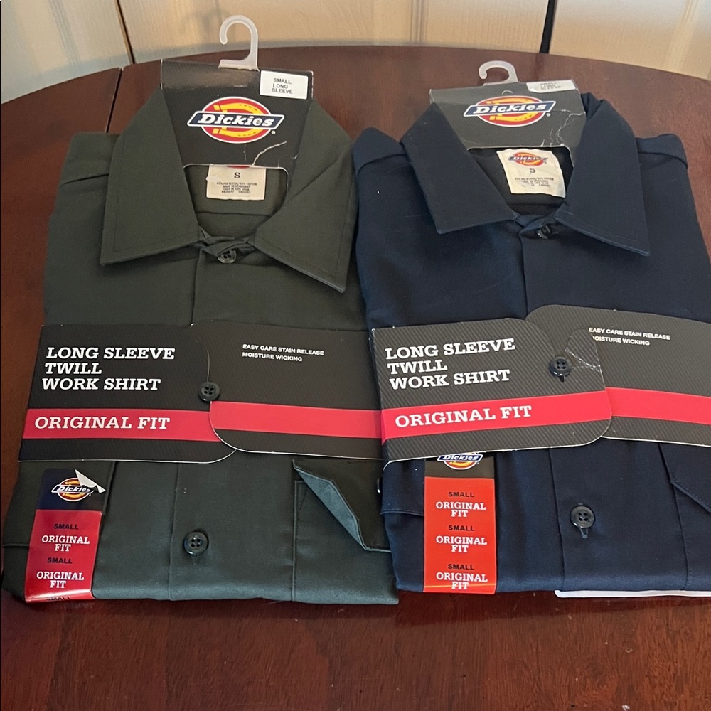 Dickies Men's Casual Button Down Shirt - Dark Green